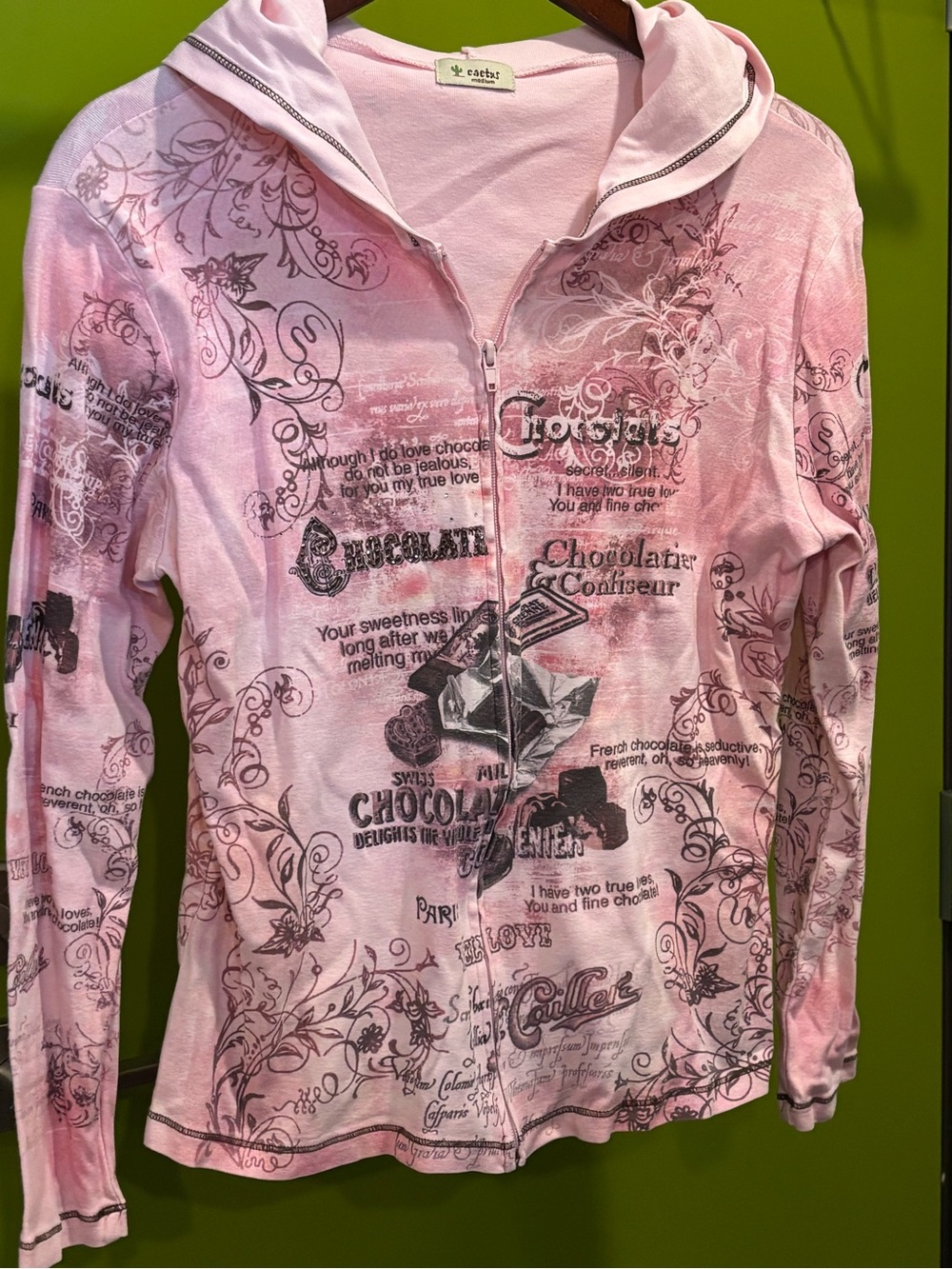 Cactus Pink Graphic Zip-Up Hoodie - Picture 6 of 6